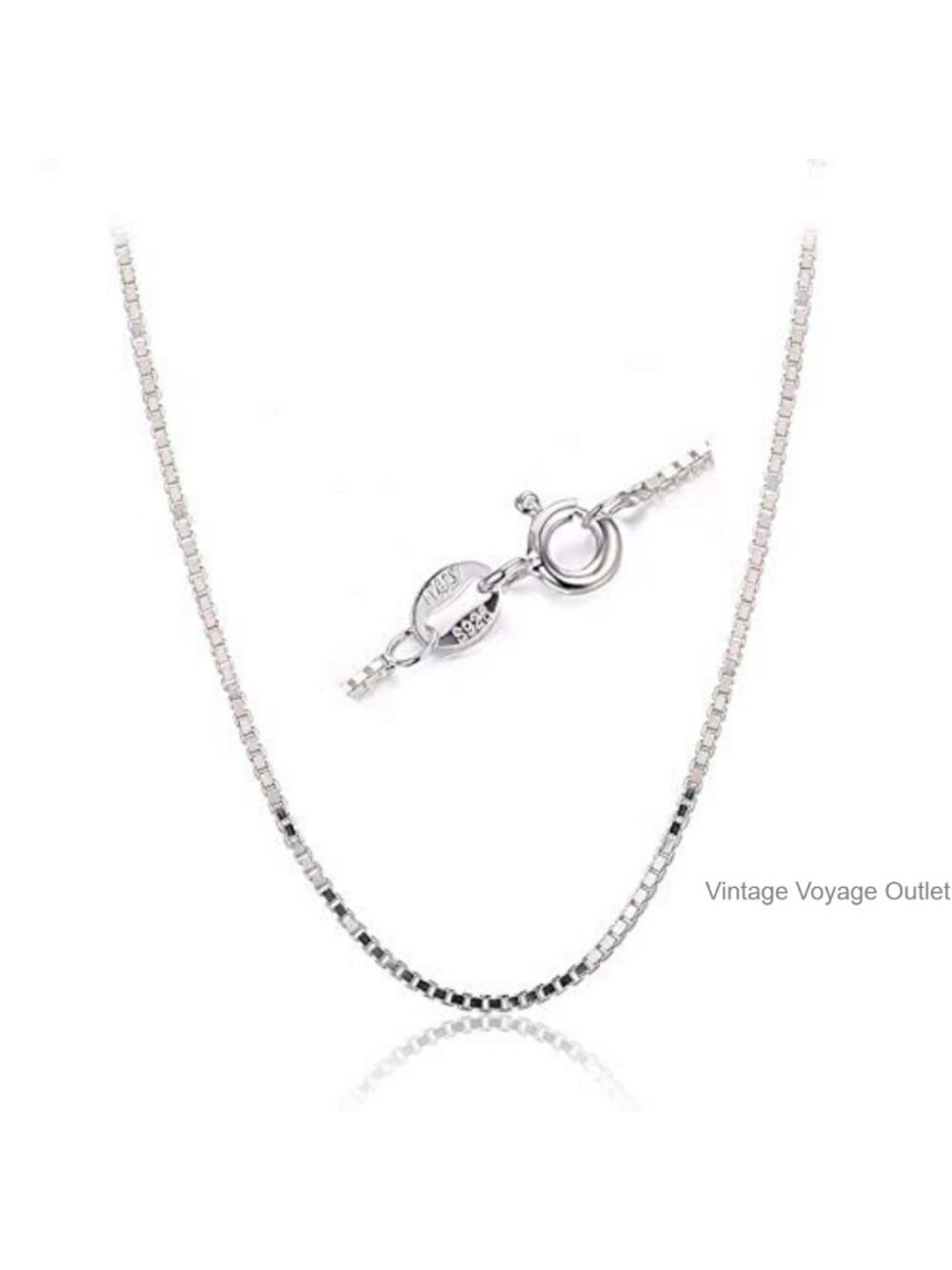 925 Sterling Silver Designer Chain 0.8MM Delicate Italian Box Chain Necklace 18"